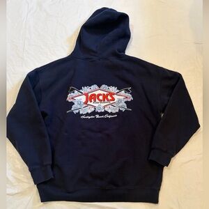 Jack’s Surfboards Navy Hoodie Men’s Size XL Huntington Beach CA